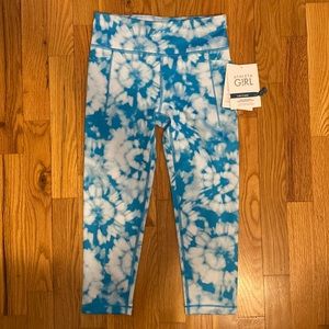 Athleta Girl Capri leggings blue marble
